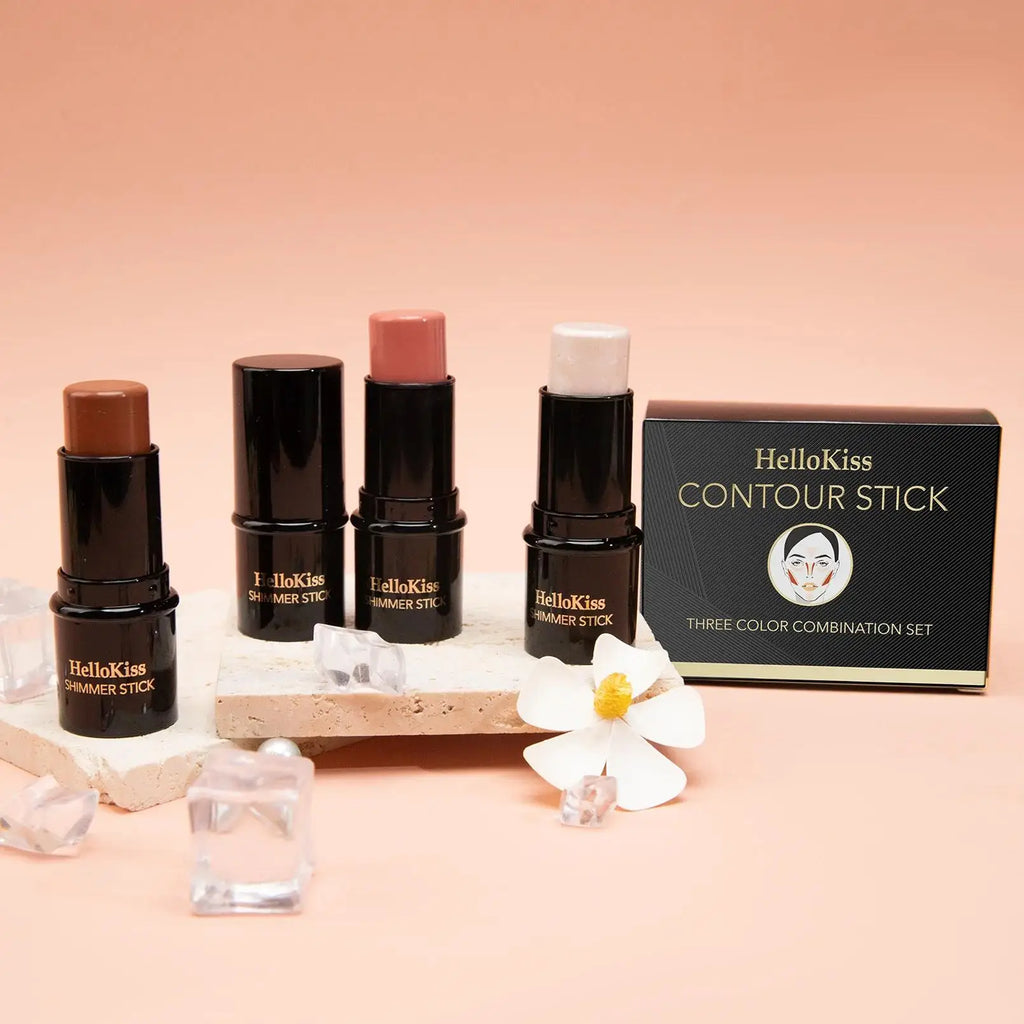 3Pcs Concealer Stick Set Waterproof Oil Control Highlighter Contour Blush Cream Multifunctional Makeup Beauty - AliExpress 66