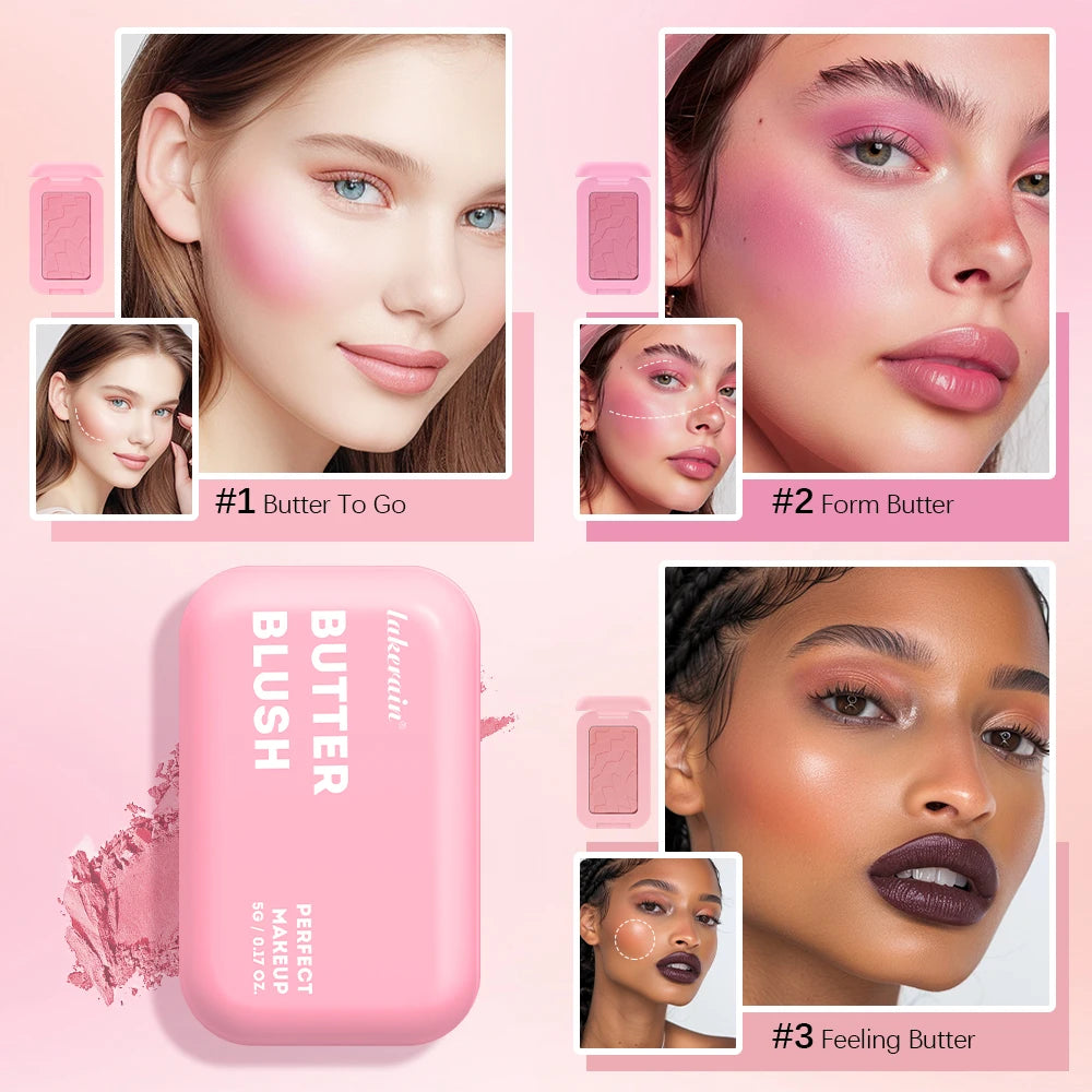 Lakerain Butter Blush Sweat-proof Waterproof Long-lasting Makeup Effect Brightening Even Skin Tones Face Contouring Cosmetics - AliExpress 66