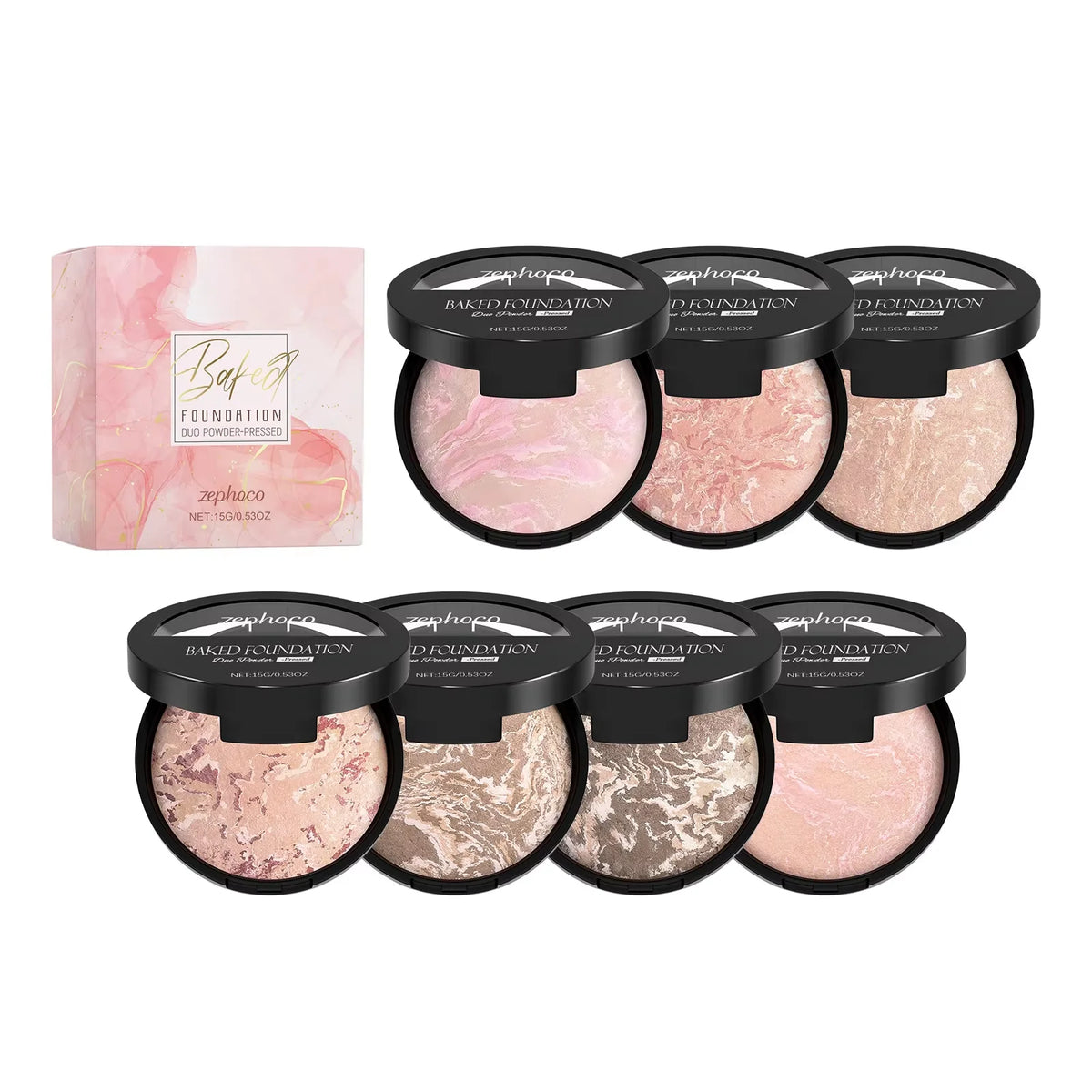 Matte Powder Foundation Natural Finish Baked Brighten Color Correct Long Lasting Oil Control Translucent Setting Powder Makeup - AliExpress 66
