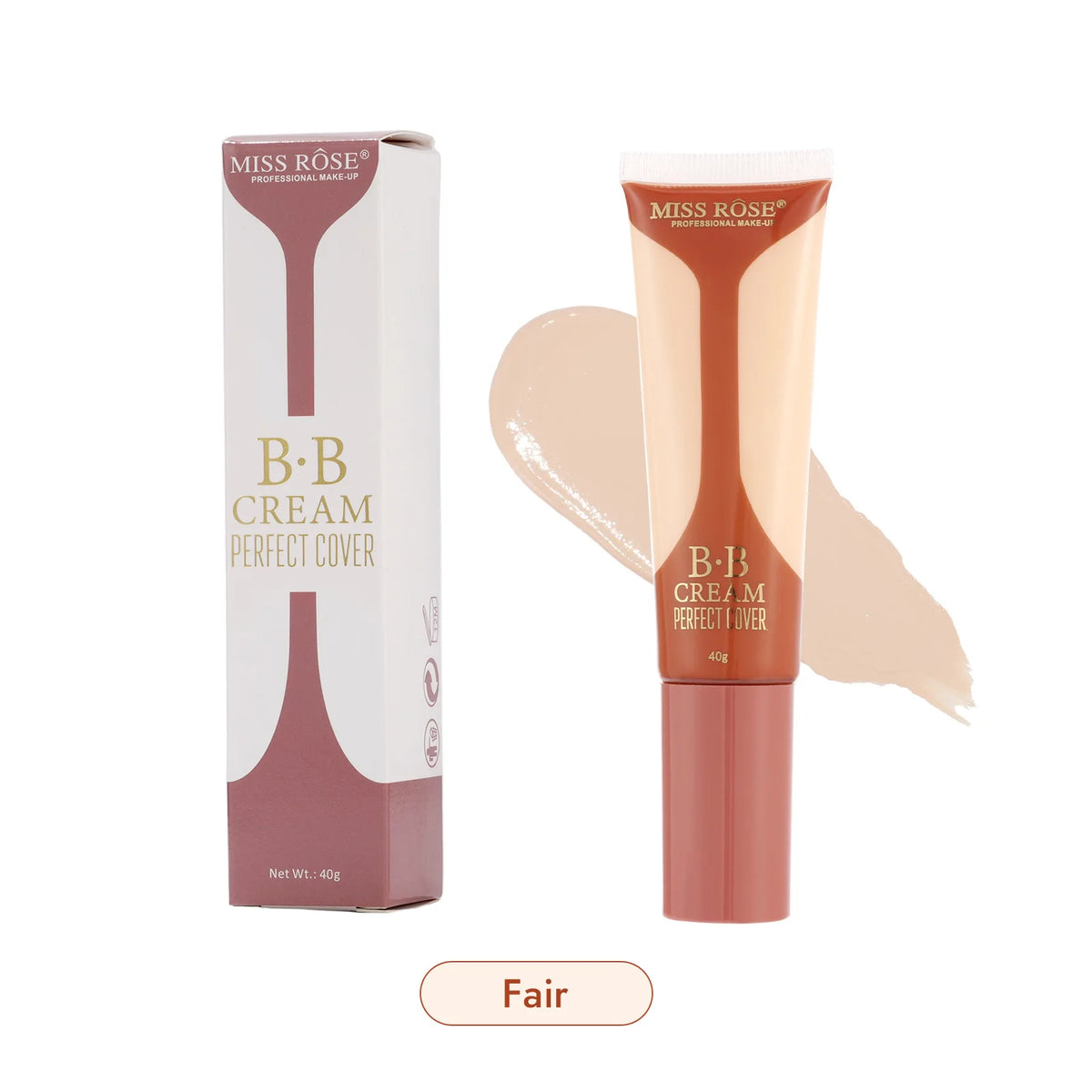 MISS ROSE 40ml Liquid Foundation Concealer Cream Moisturizing Brightening Skin Tone Lightweight Hydrating Daily Face Makeup Base