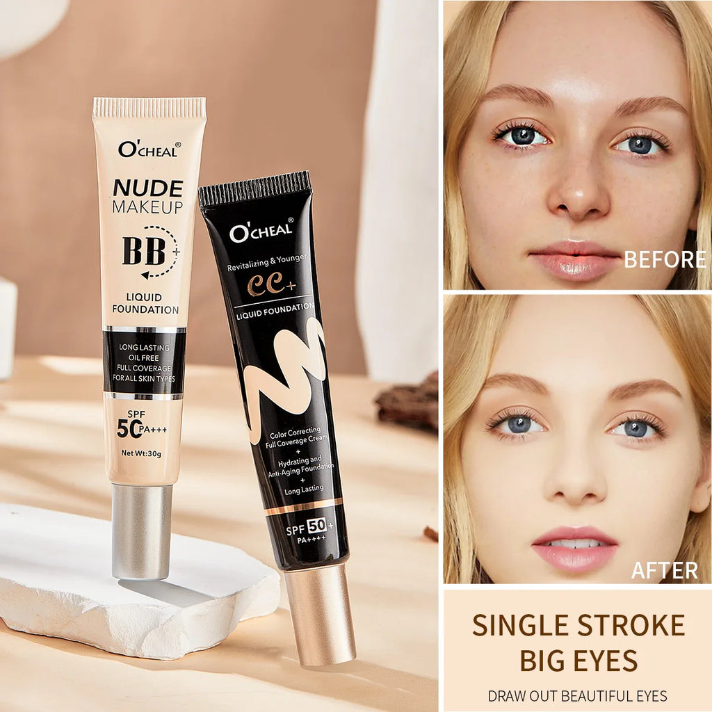 BB Cream SPF50 PA Plus Face Waterproof Foundation Long Lasting Brightening Primer Sunscreen Makeup Base Woman Makeup Cosmetics - AliExpress 66
