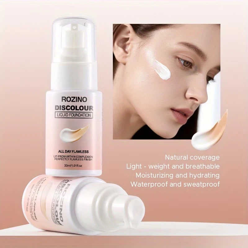 24-Hour Long-Lasting Moisturizing Liquid Concealer, Brightens and Covers Blemishes, Color-Changing Foundation BB Cream