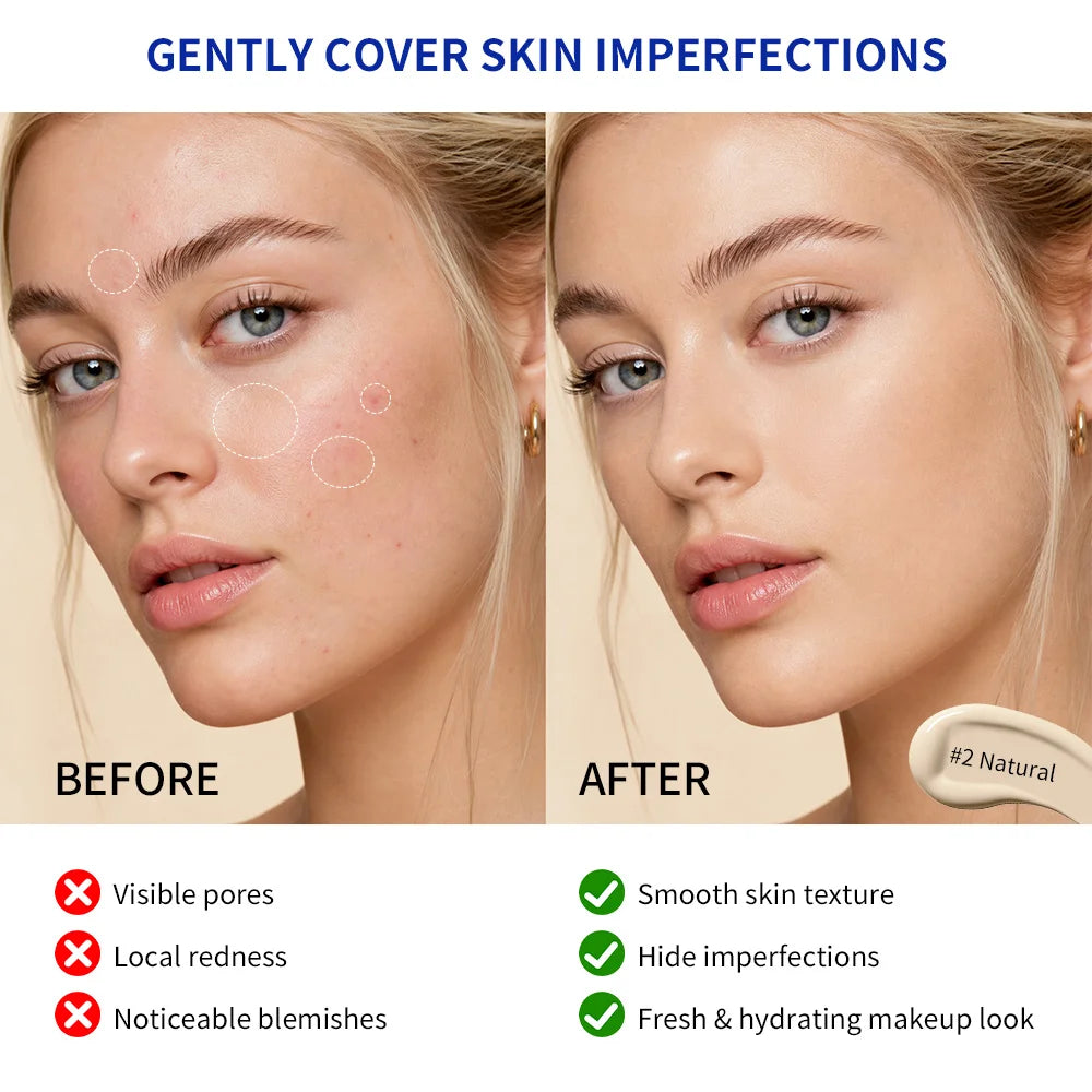 Collagen Air Cushion CC Cream Long-Lasting Hydration Buildable Coverage Foundation Natural Light Brightening Effect Face Makeup - AliExpress 66