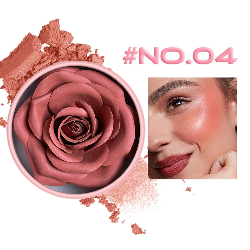 4 Color Rose Petal Blush Makeup Matte Natural Waterproof Highgloss Contour Set Flower Blusher Pigment Face Blush Makeup Cosmetic - AliExpress 66