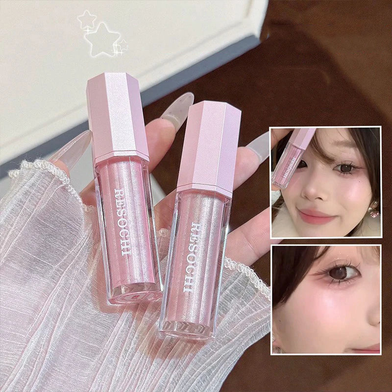 Liquid Highlighter for Face, Natural Dewy Glow Illuminator, Multi Use Shimmer Stick for Cheeks Eyes Nose, Brightening Makeup - AliExpress 66