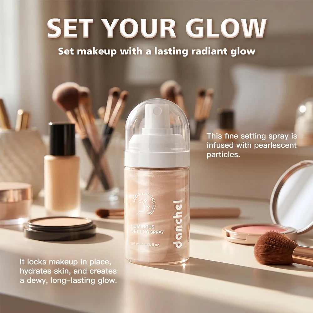 Luminous Setting Spray Long Lasting Locks Makeup Smudge-resistant Non-sticky Quick-drying Luminous Dewy Finish Setting Spray