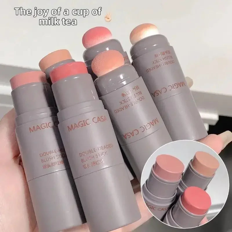 Monochrome Cream Blusher Double Ended Stick Sponge Natural Long Lasting Brightening Face Contouring Makeup Cosmetic