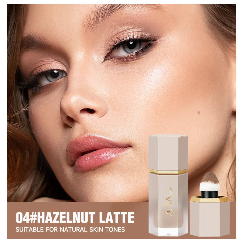 Tvlv Dual-Head Sponge Liquid Contour Stick Matte Natural 3D Sculpting Nose Shadow Side Shadow Cream for Beginners Easy Facial Contour Highlighting Concealer Contouring Liquid 4 Colors Available