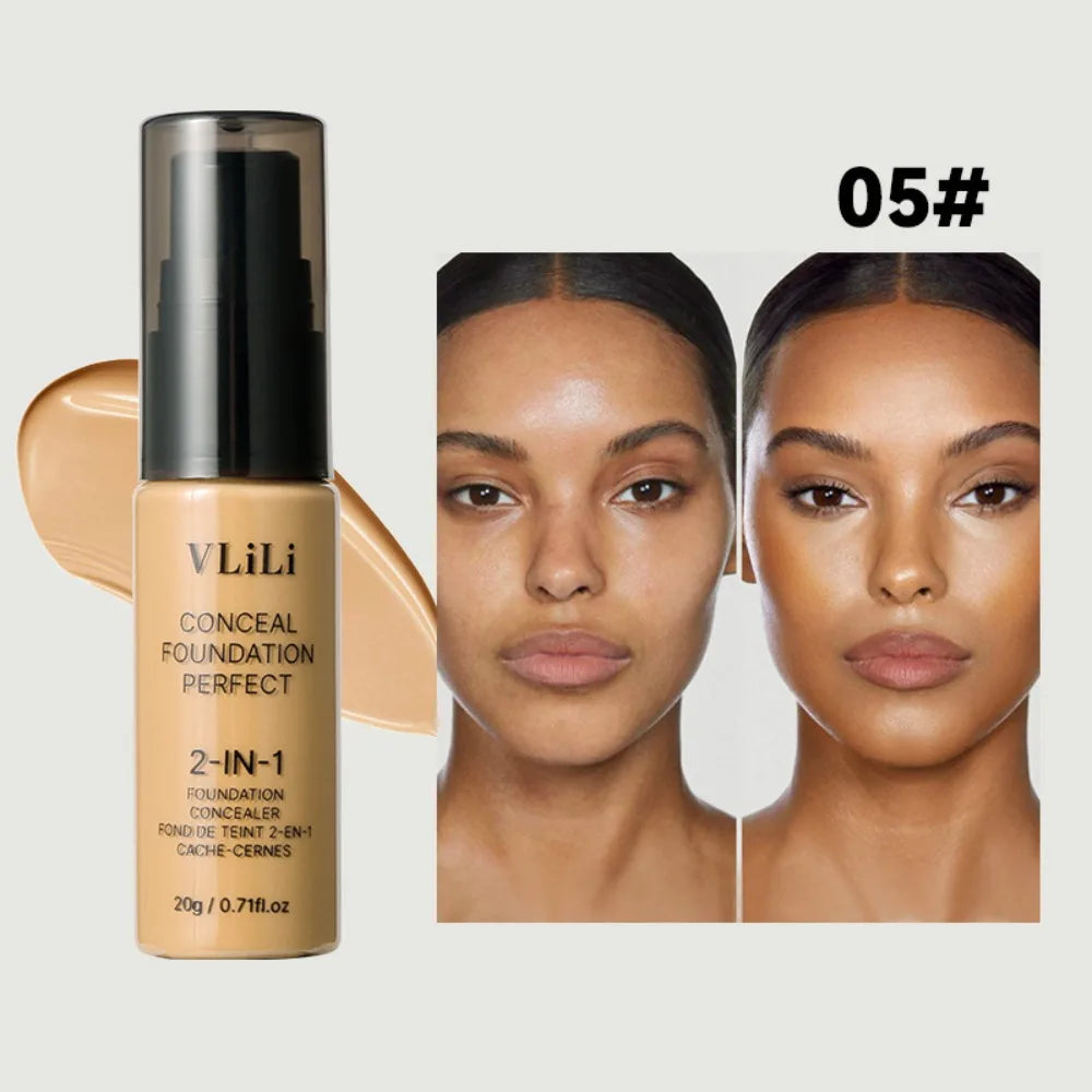New Waterproof Liquid Foundation Oil-Control Full Coverage Face Foundation Cream Sweat Proof Matte Foundation Concealer Cream