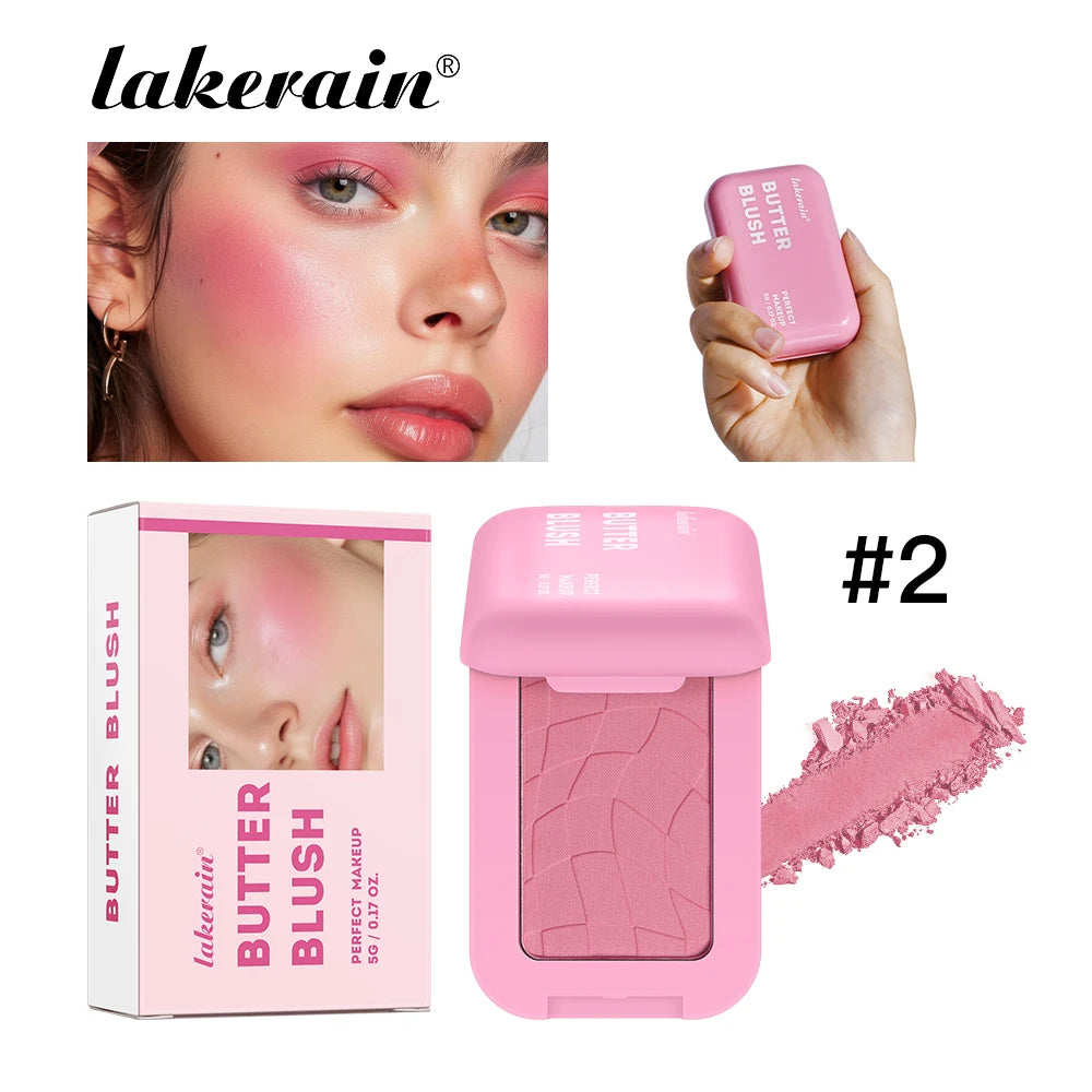 Lakerain Butter Blush High Color Rendering Brightening Makeup Long-lasting Makeup Effect Waterproof Sweat-proof Butter Blush - AliExpress 66