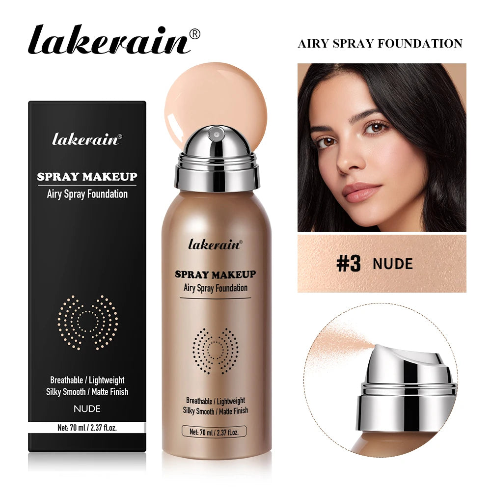 Lakerain Foundation Spray Silky Matte Finish Even Skin Tone Waterproof Sweat-resistant Breathable Foundation Make-up Spray - AliExpress 66