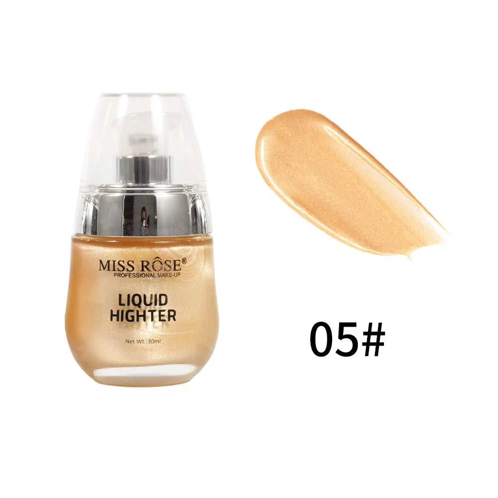 MISS ROSE Shimmer Super Sparkle Liquid Highlight Eyeshadow Natural Brightening Face Body Makeup Cosmetic Body Glitter