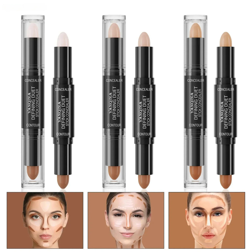 Double Head Contour Face Foundation Concealer Pen Long Lasting Dark Circles Corrector Contour Concealers Stick Cosmetic Makeup