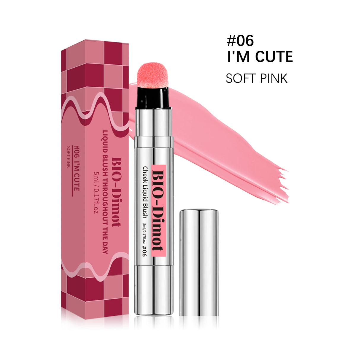 6 Colors Liquid Blush Stick with Sponge Tip Matte Makeup Waterproof Long-Lasting Color Correction Smooth for Lips and Cheeks - AliExpress 66