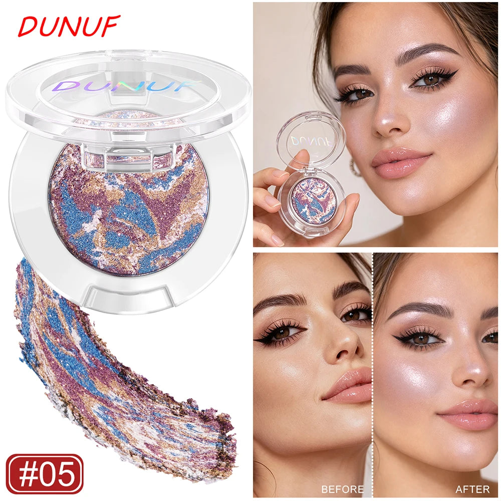 Marble Swirl Single Highlighter Shimmer Pearlescent Powder Multi?use Eyeshadow Blush Face Contour Brightening Cosmetics