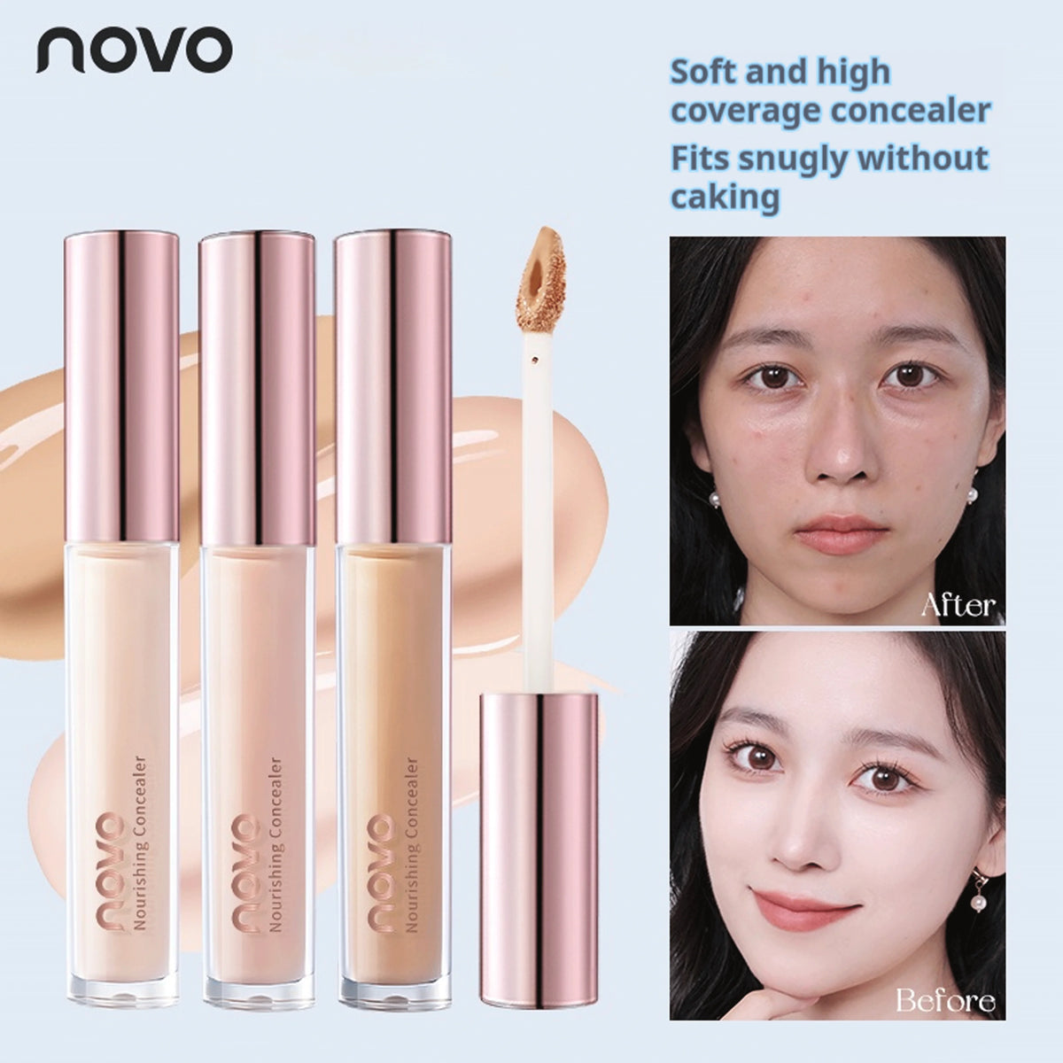 NOVO Refreshing&Nourishing Concealer Is Light and Thin in Texture, Which Partially Modifies Daily Facial Makeup