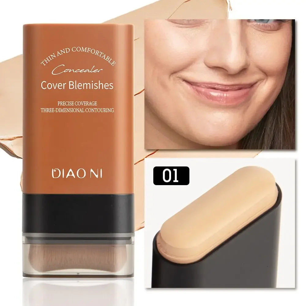 Matte Foundation Cream Stick Multi-Use Eraser Makeup Full Coverage Waterproof Lasting Oil-control Cover Acne Base With Brush - AliExpress 66