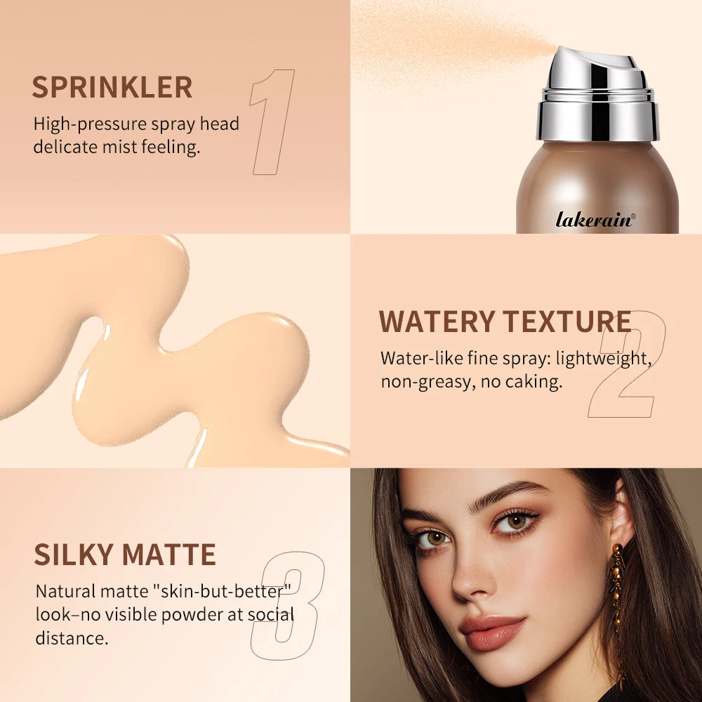 Airy Foundation Spray Waterproof Sweat-resistant Natural Silky Matte Finish Even Skin Tone Breathable Foundation Make-up Spray - AliExpress 66