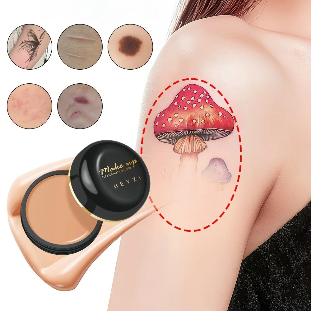 Waterproof Full Coverage Tattoo Concealer Cream Long Lasting Foundation to Cover Tattoos Scars Natural Matte for All Skin Tones