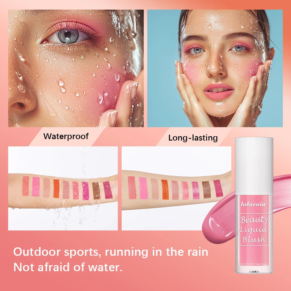 Beauty Liquid Blush Moisturizing Creamy Texture Waterproof Sweat-proof High Pigment Long-lasting Color Deeply Hydrating Blush