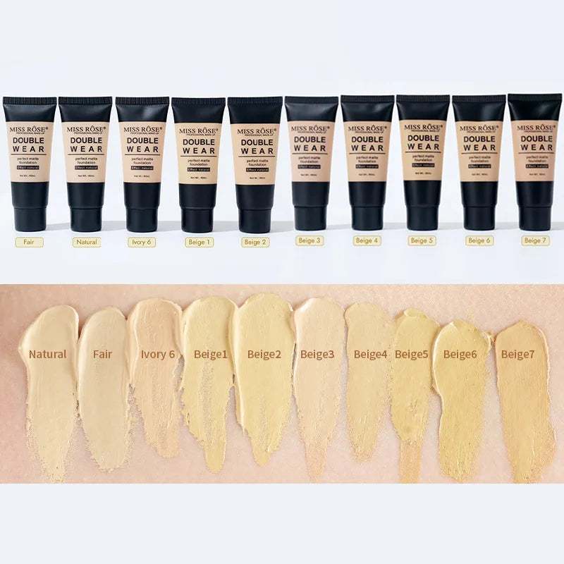 MISS ROSE 40ml Natural Nude Liquid Foundation Sweatproof Concealer Cream Daily Facial Makeup Cosmetics - AliExpress 66