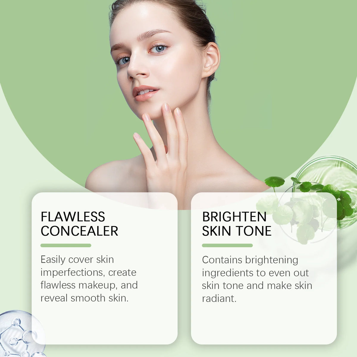 Cc Correction Cream Repair Redness Smooth Skin Brighten Complexion Lightweight Breathable Long Lasting Foundation Cover Pores