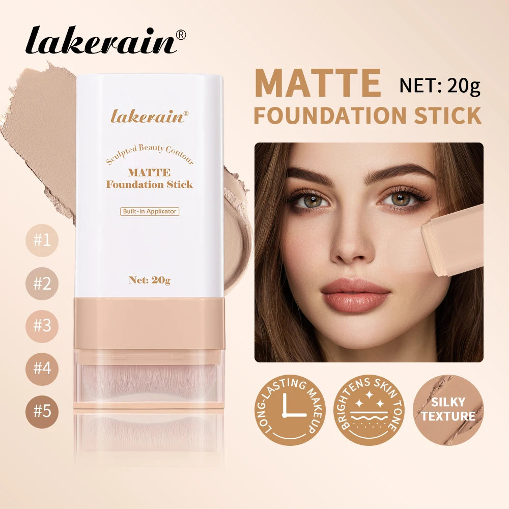 Lakerain Matte Foundation Stick Powerful Coverage Brighten Skin Tone Not Easy Melt Lightweight Smooth Texture Foundation Stick - AliExpress 66
