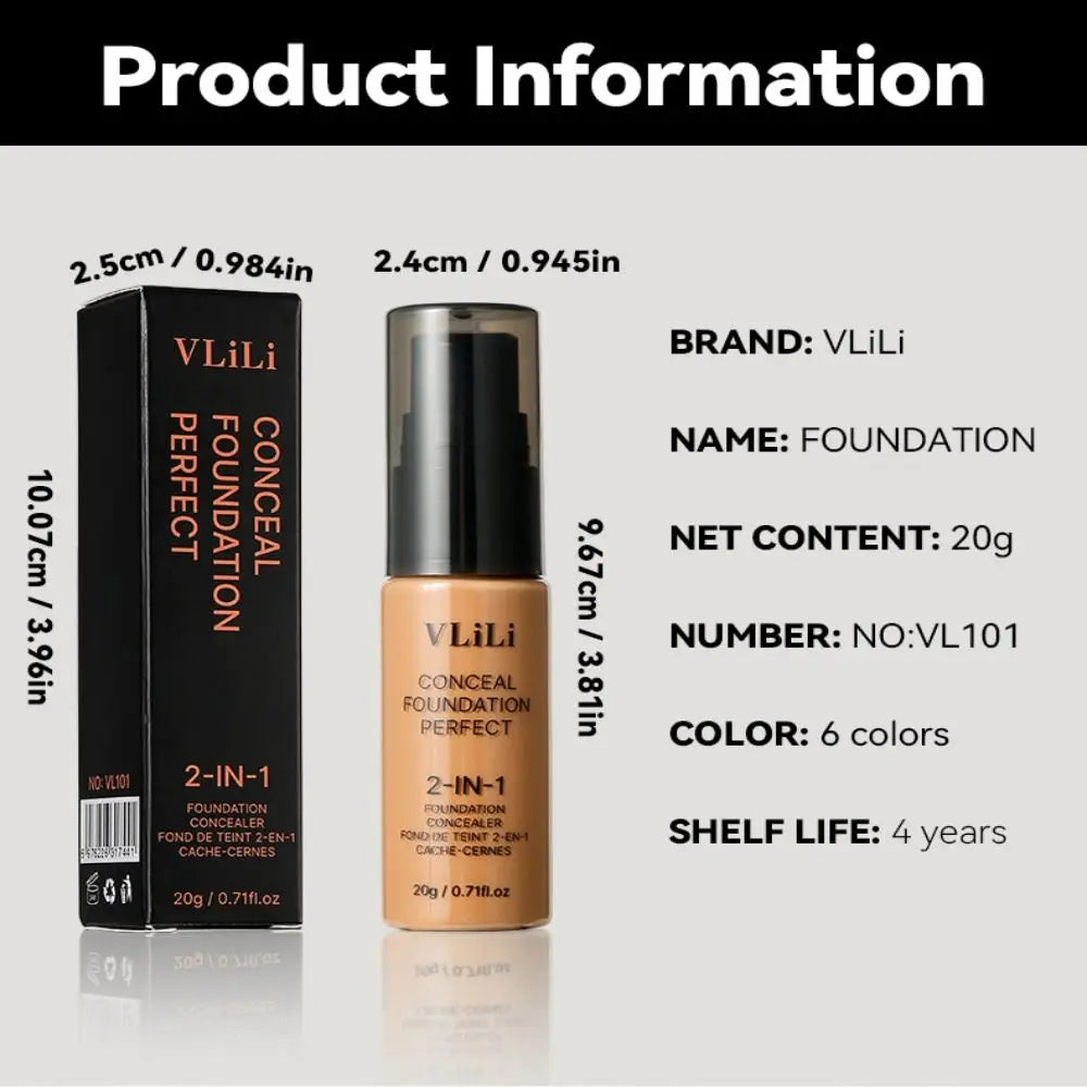 New Waterproof Liquid Foundation Oil-Control Full Coverage Face Foundation Cream Sweat Proof Matte Foundation Concealer Cream