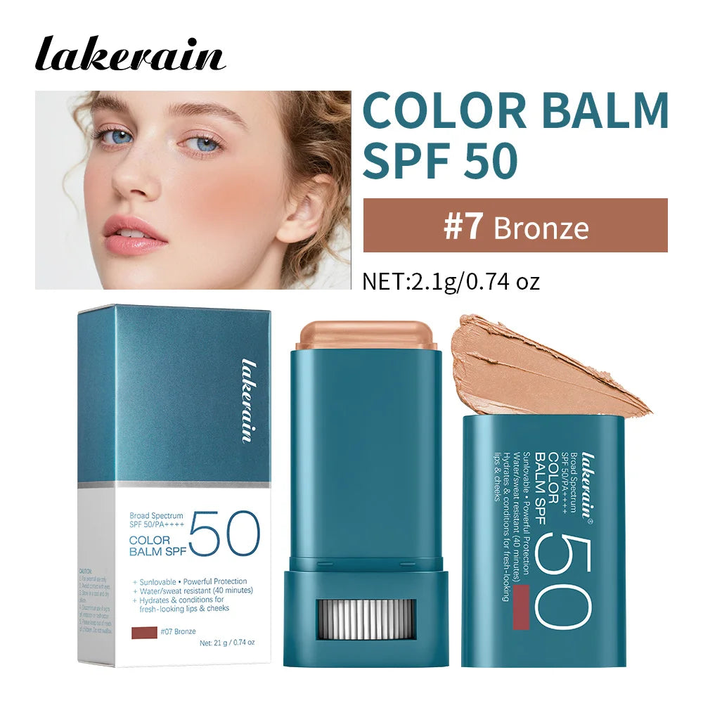 Sunscreen SPF 50 Blush Stick Long-Lasting Waterproof Tinted Blush for Glowing Cheeks Sun Protection & Natural Flush Face Makeup
