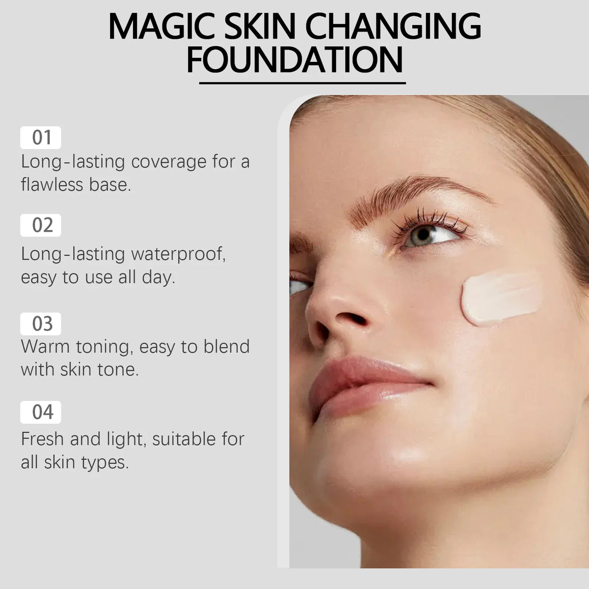 Color Changing Foundation Hyaluronic Acid Waterproof Oil Control High Coverage Makeup Base Magic Covering Foundation Liquid 30ml - AliExpress 66