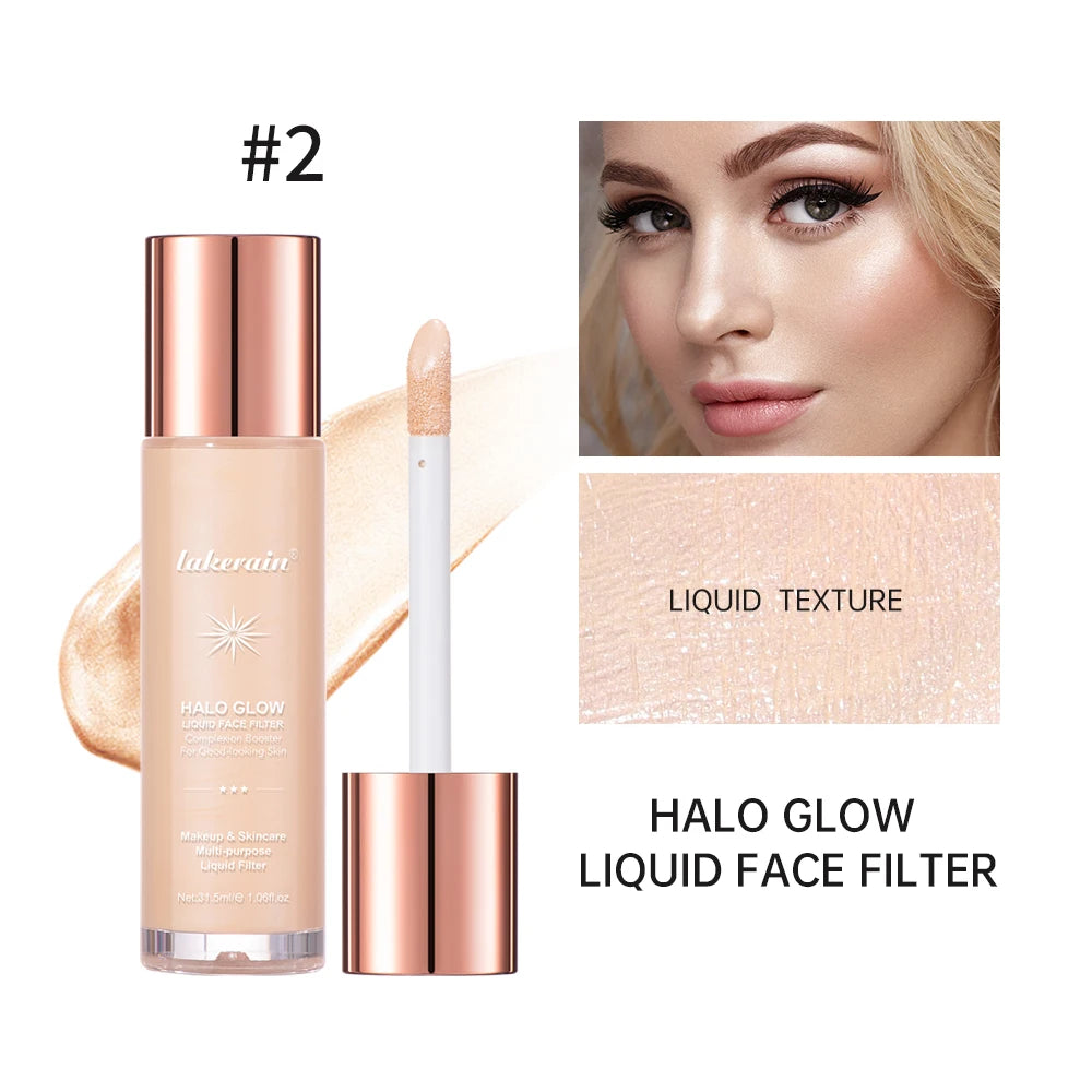 Halo Glow Liquid Filter Liquid Highlighter Face Contouring Pearlescent Makeup Brightener Bronzer Glow Body Face Contour Shimmer - AliExpress 66