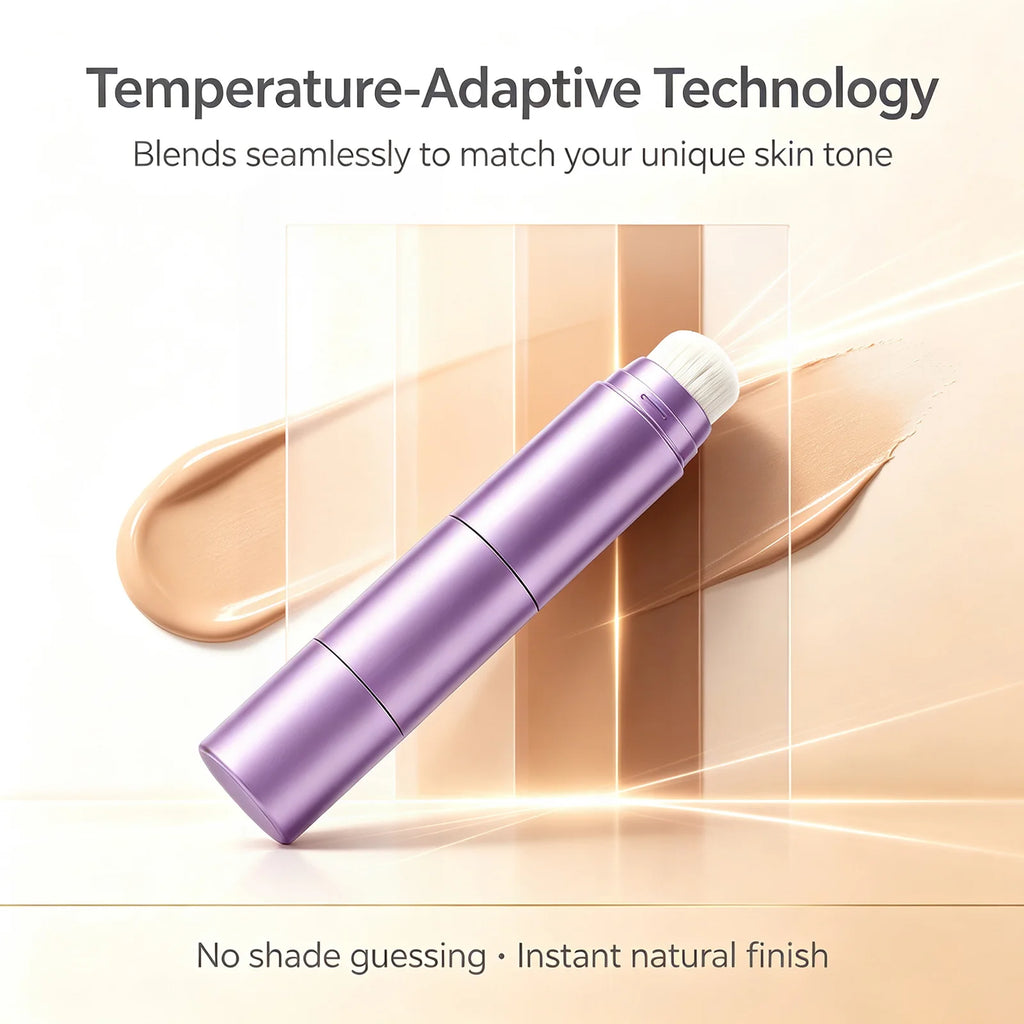 3 Color Changing Foundation 2 in 1 Concealer with Brush for Hydrating Long Lasting Matte Base Makeup Light Coverage Concealer