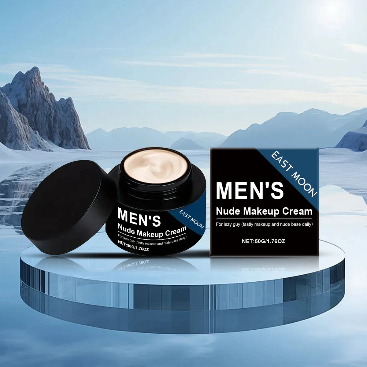East Moon Men's Nude Makeup Cream, Natural Light Coverage BB Cream, Quick Daily Lazy Face Cream for Men, Evens Skin Tone