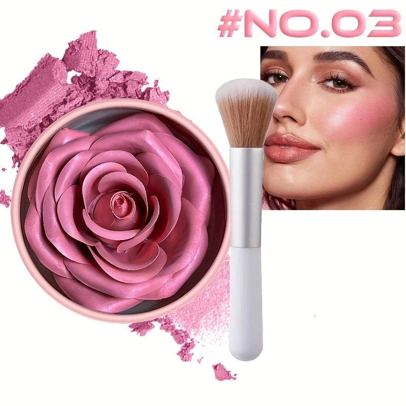 4 Color Rose Petal Blush Makeup Matte Natural Waterproof Highgloss Contour Set Flower Blusher Pigment Face Blush Makeup Cosmetic - AliExpress 66