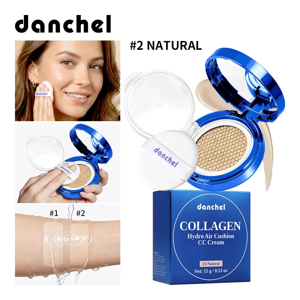 Collagen Air Cushion CC Cream Long-Lasting Hydration Buildable Coverage Foundation Natural Light Brightening Effect Face Makeup - AliExpress 66