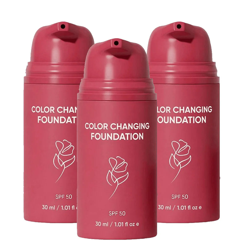 Korean Color Changing Foundation Invisible Pores, Effective Concealer, Natural Fit for Mature Skin SPF 50 Hydrating Base Makeup