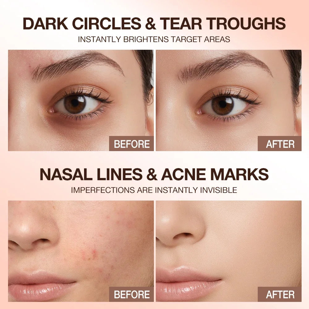 3Tone Flawless Concealer Palette High Coverage Long Lasting Cover Acne Dark Circles Brightening Skin Contour Cream - AliExpress 66
