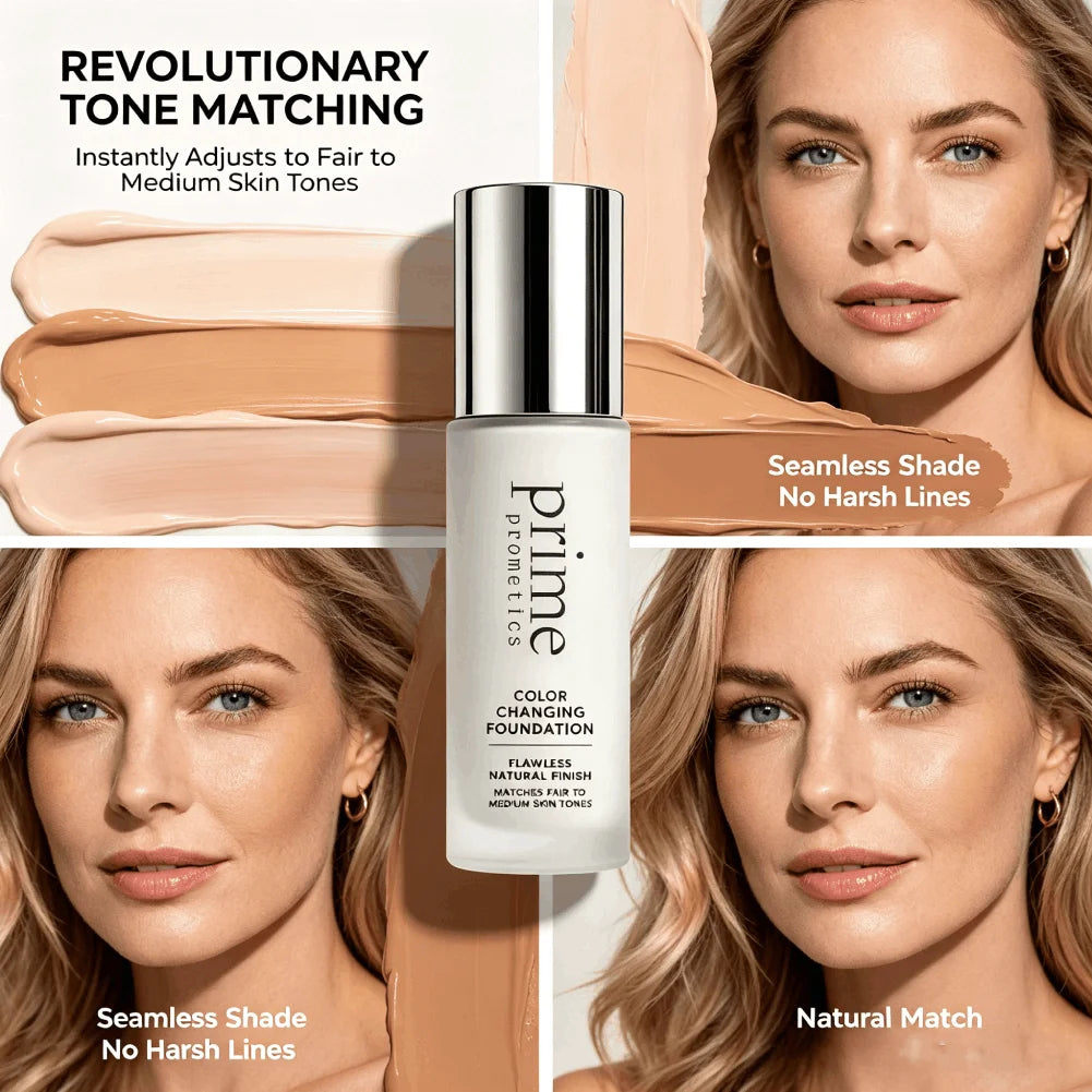 30ml Color Changing Foundation Soft Matte Long Lasting Hydrating Makeup Base Natural Flawless Coverage for Mature Skin