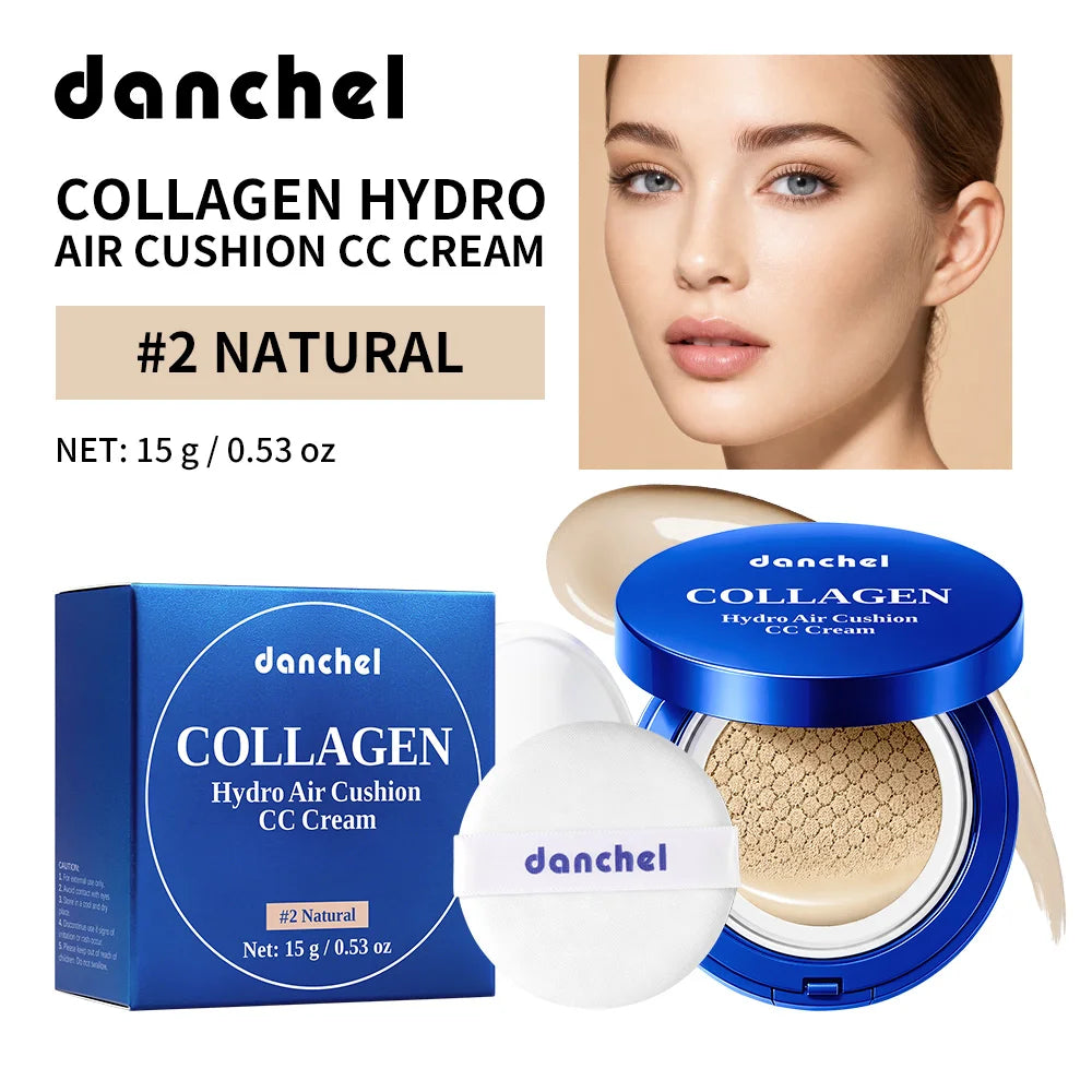 Collagen Air Cushion CC Cream Long-Lasting Hydration Buildable Coverage Foundation Natural Light Brightening Effect Face Makeup - AliExpress 66