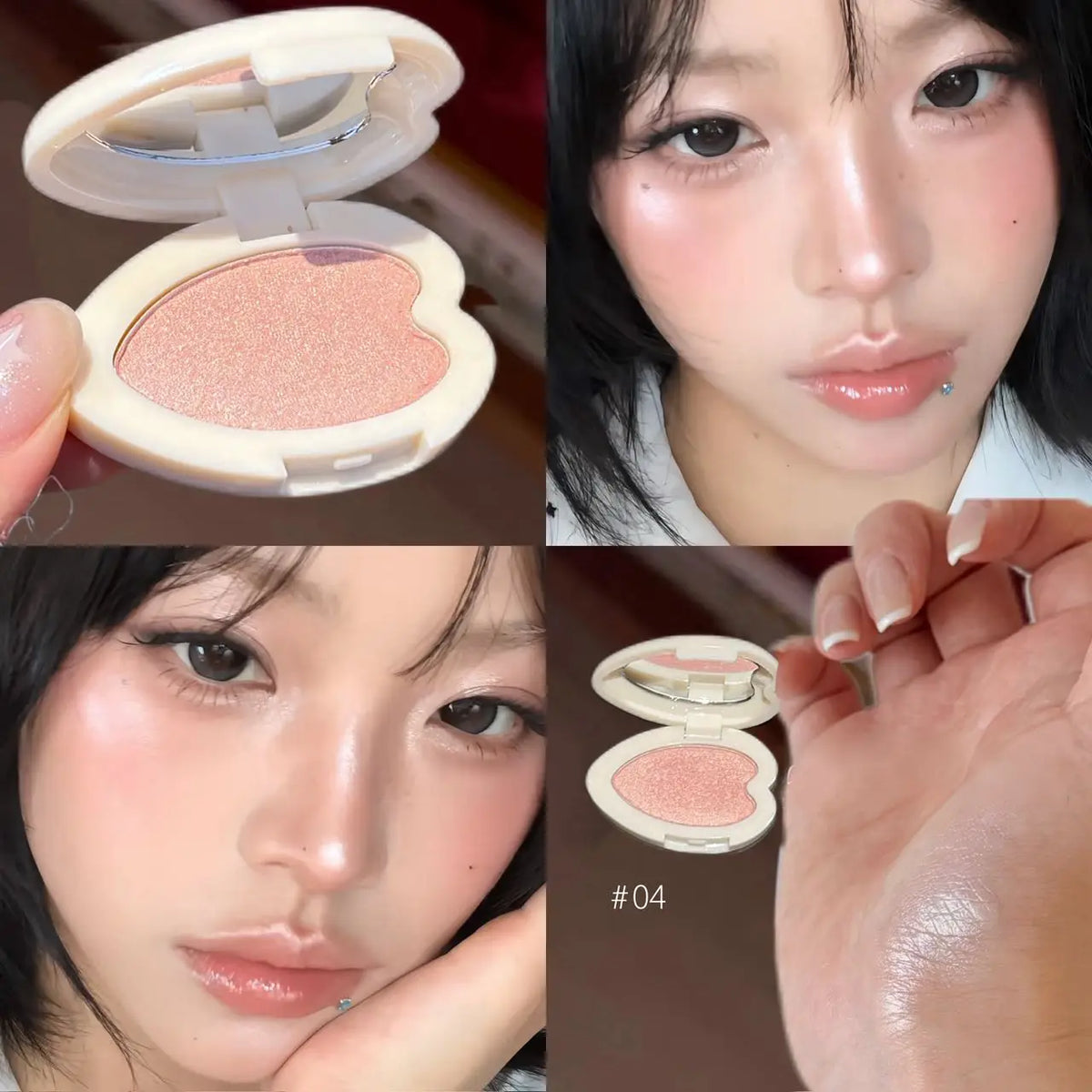 Monochrome Highlighter Eyeshadow Palette Long-lasting Natural Glossy Effect Brighten Face Waterproof Shimmer Diamond High Gloss - AliExpress 66