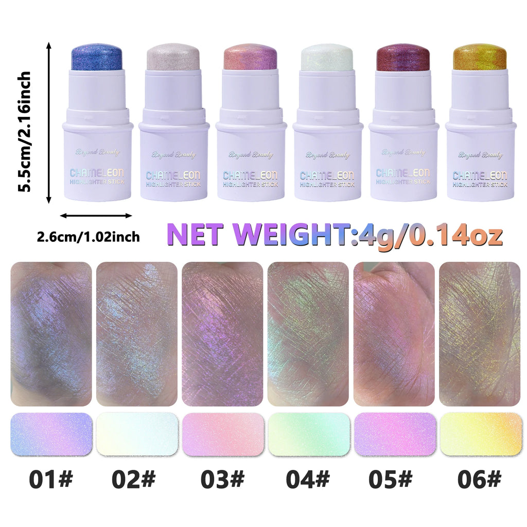 Chameleon Holographic Glitter Shimmer Stick,Makeup for Face and Body,Color Changing Under Light,Long Lasting Highly Pigmented - AliExpress 66