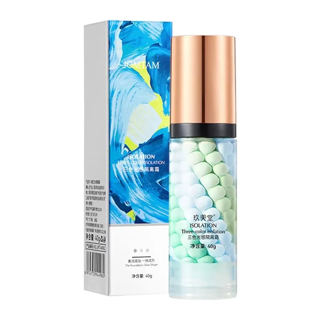 Face Makeup Primer Tri-color Cream Contour Color Isolation Waterproof Makeup Foundation Natural Makeup Base Cream 40g - AliExpress 66