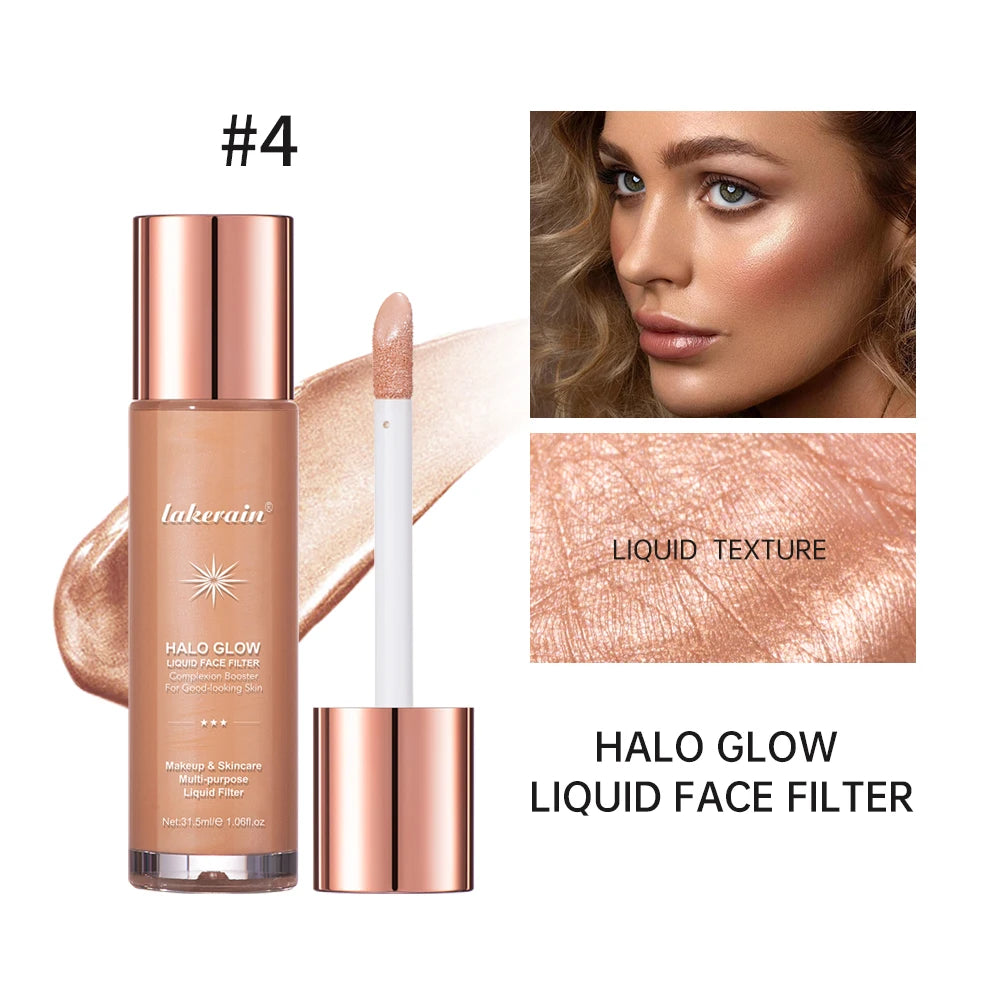 Halo Glow Liquid Filter Liquid Highlighter Face Contouring Pearlescent Makeup Brightener Bronzer Glow Body Face Contour Shimmer - AliExpress 66