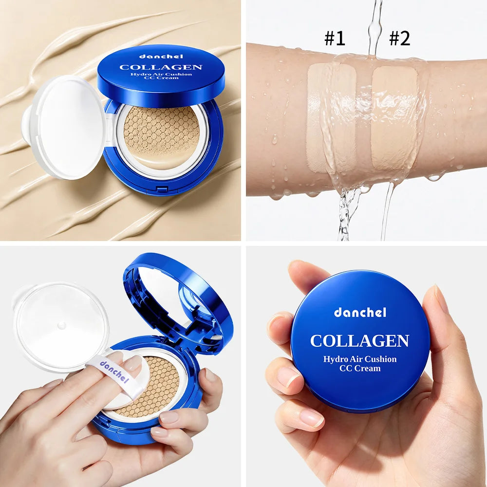 Collagen Air Cushion CC Cream Long-Lasting Hydration Buildable Coverage Foundation Natural Light Brightening Effect Face Makeup - AliExpress 66