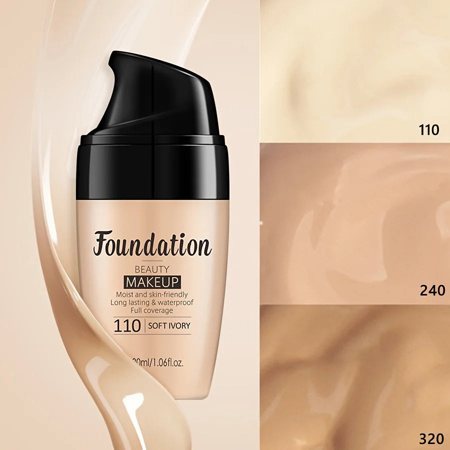 30ml Natural 3-Tone Moisturizing Concealer Full Coverage Pores Dark Circles Ivory Foundation with Easy-Use Pump Head Cosmetics - AliExpress 66