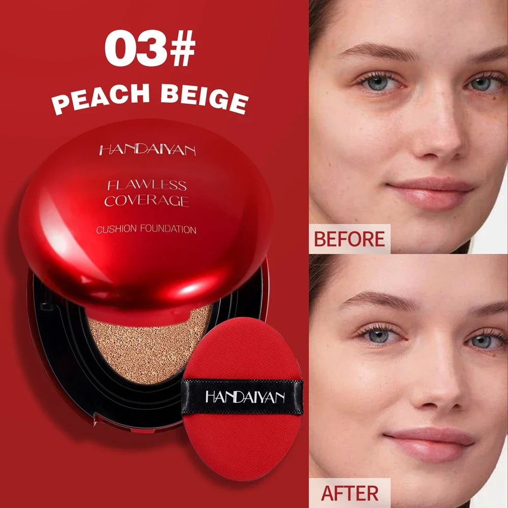 Air Cushion Foundation Light Natural Concealer Red Shell Foundation Natural Brighten Skin Color Long Lasting Makeup Foundation - AliExpress 66