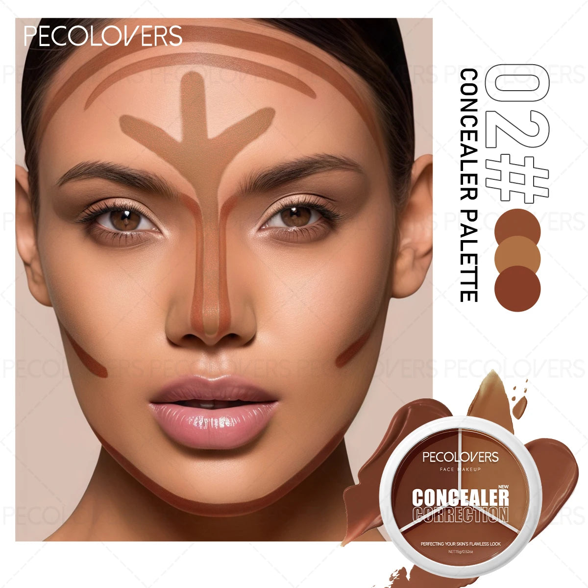 Three-color Facial Concealer, Covering Facial Blemishes and Spots, Waterproof, Long-lasting and Natural, Facial Cosmetics - AliExpress 66