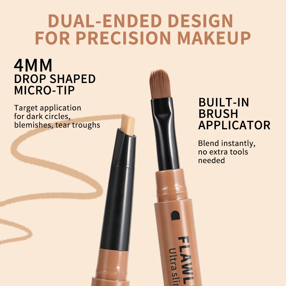 Flawless Skin Precision Concealer Dual-head Design Natural Skin Finish Precision Cover Redness,Spots,Dark Circles Concealer Pen - AliExpress 66