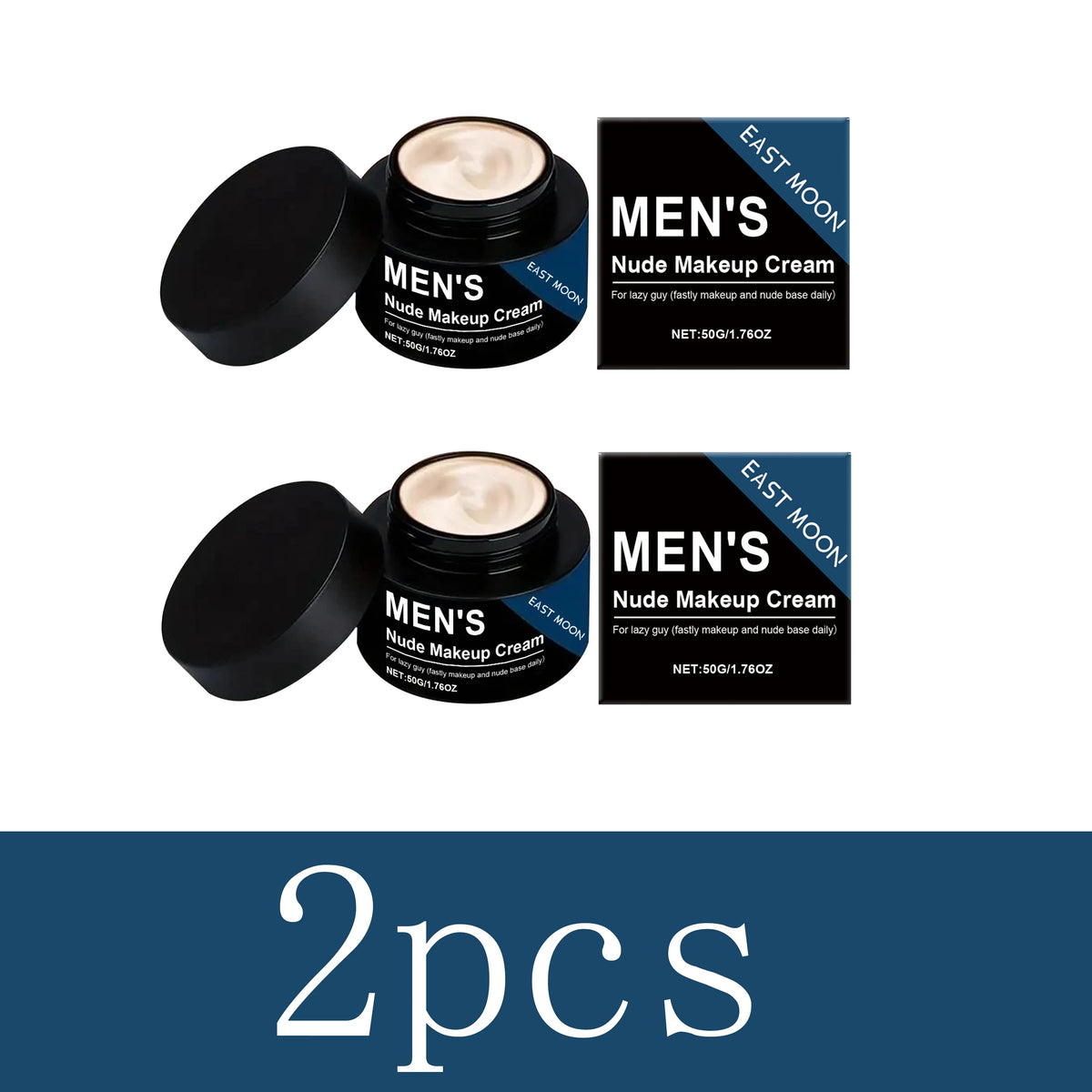 East Moon Men's Nude Makeup Cream, Natural Light Coverage BB Cream, Quick Daily Lazy Face Cream for Men, Evens Skin Tone