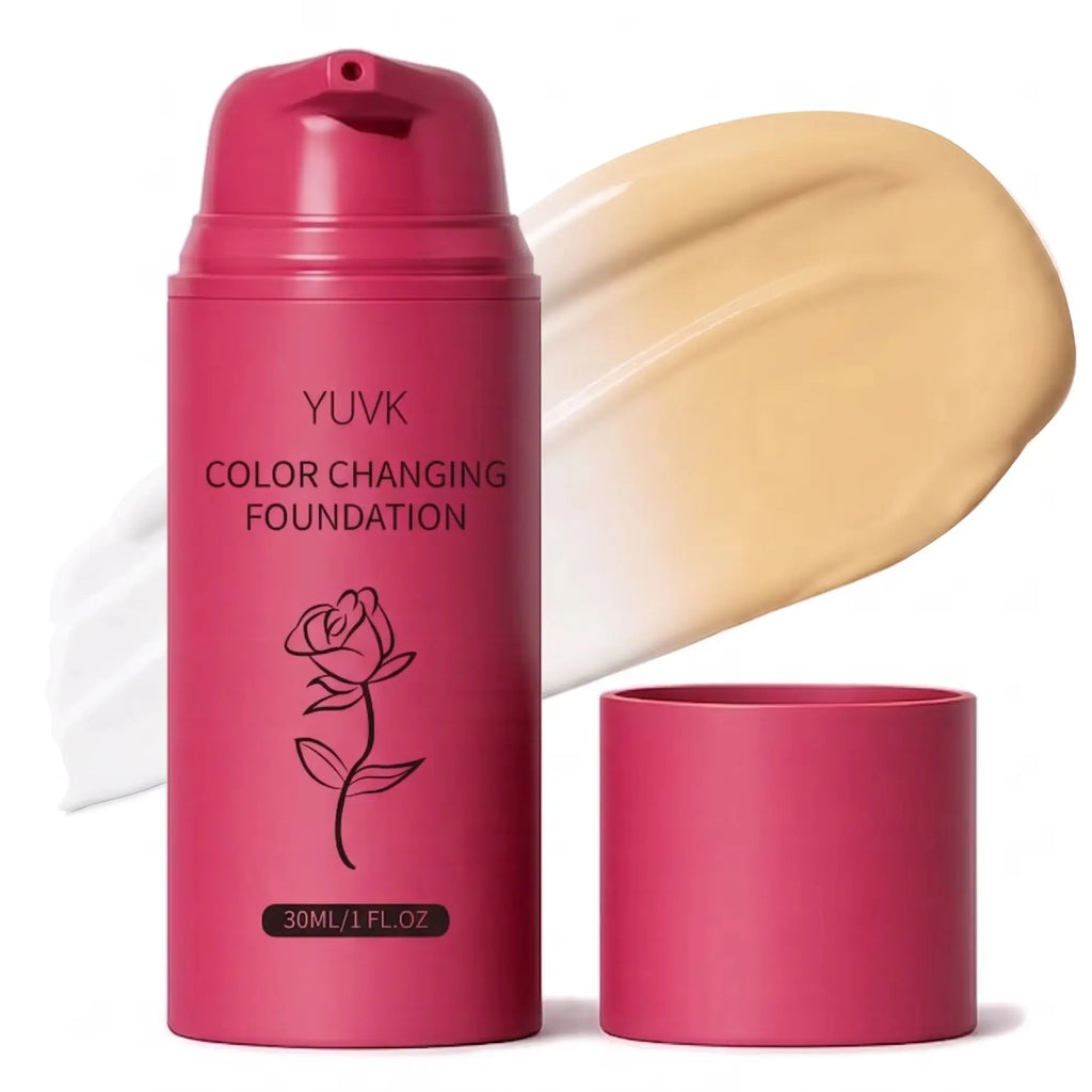 YUVK Smart Color Changing Foundation Hydrating Concealer 2-in-1 Airless Pump Full Face Adaptive Shade Base